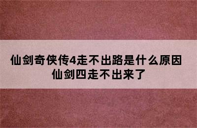 仙剑奇侠传4走不出路是什么原因 仙剑四走不出来了